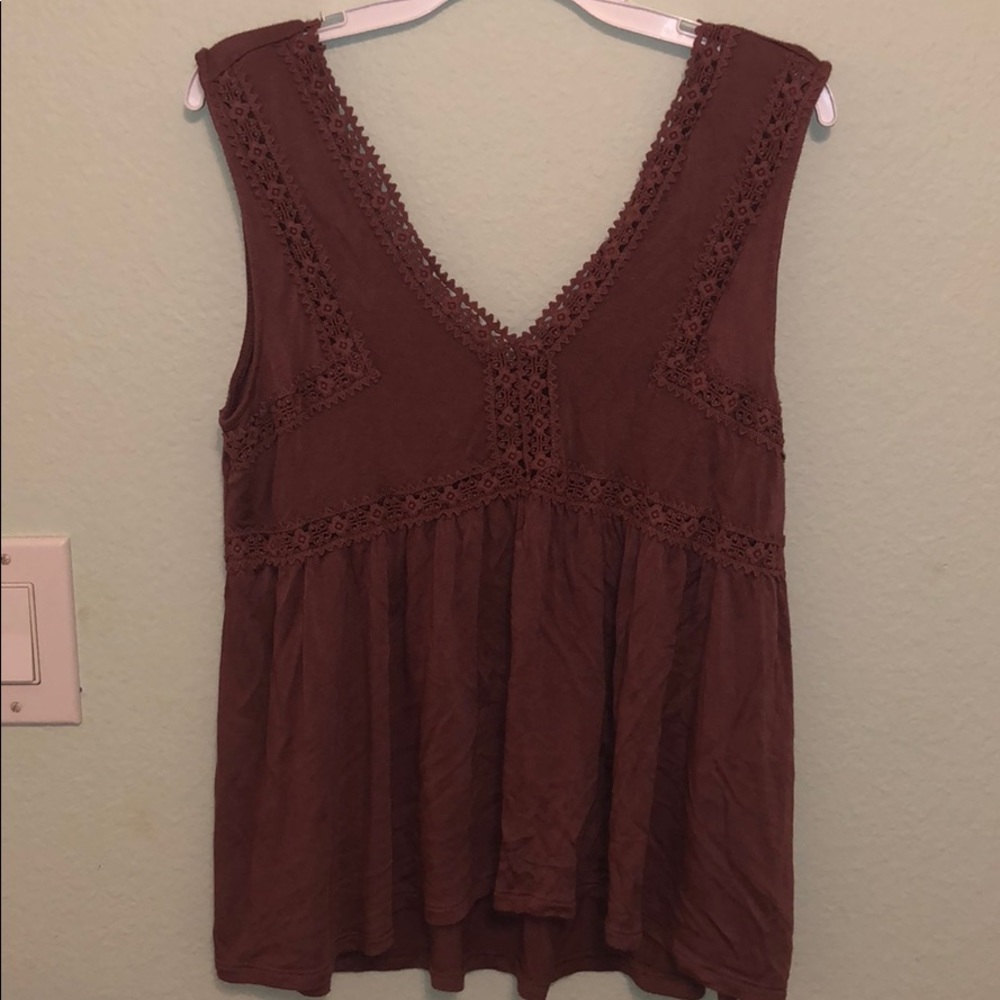Crochet trim Tank top